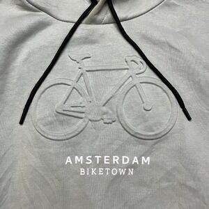 Fox Originals Hoodie Mens L Green Amsterdam Biketown Embossed Bicycle Pullover